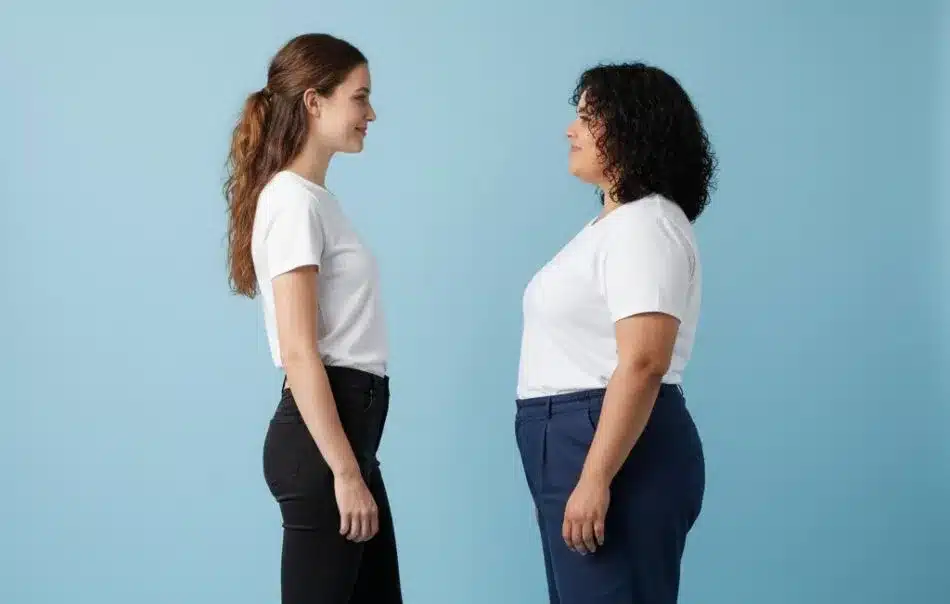 Twee vrouwen in vergelijking - slank vs. voller - hormoonhuishouding stofwisseling