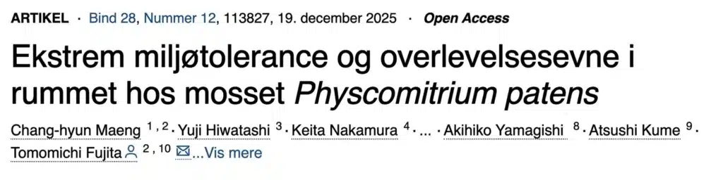 iScience-studie 2025 om Physcomitrium patens' overlevelsesevne i rummet